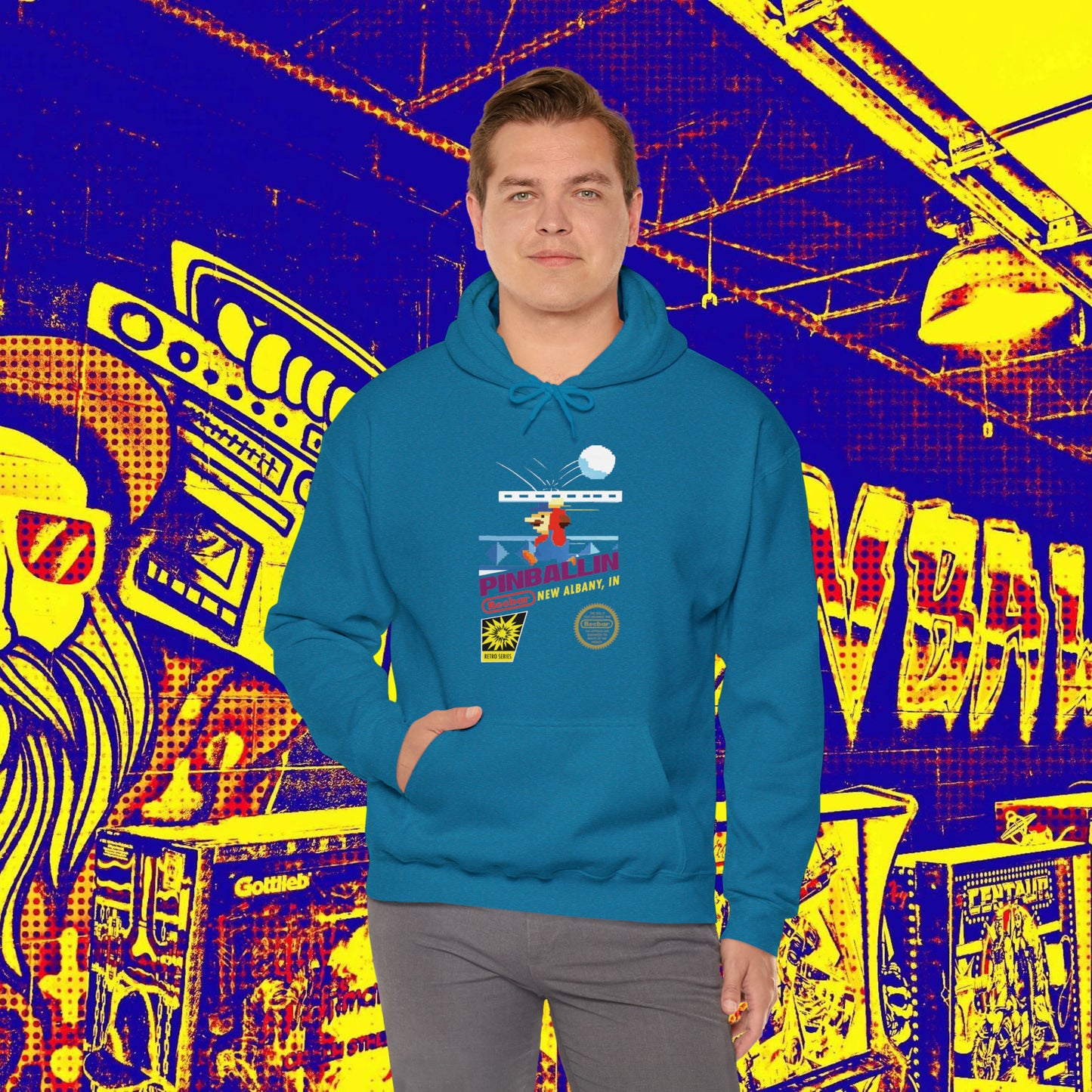 8-Bit Recbar Pinballin' New Albany Hoodie