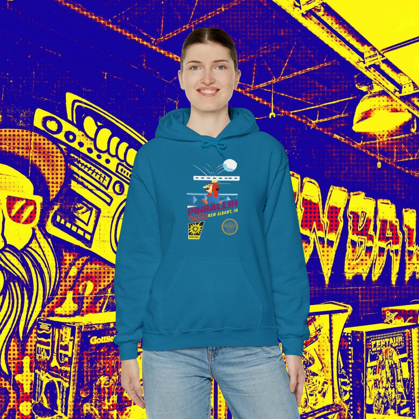 8-Bit Recbar Pinballin' New Albany Hoodie