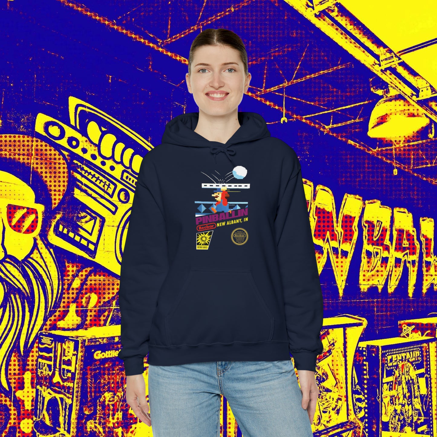 8-Bit Recbar Pinballin' New Albany Hoodie