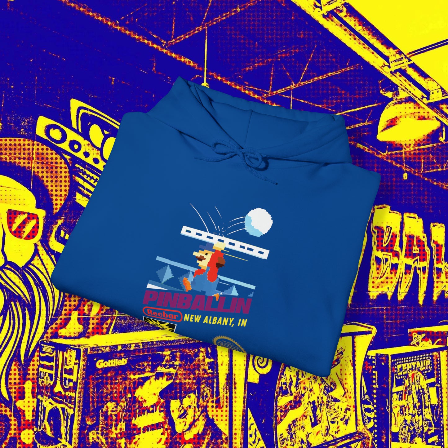 8-Bit Recbar Pinballin' New Albany Hoodie