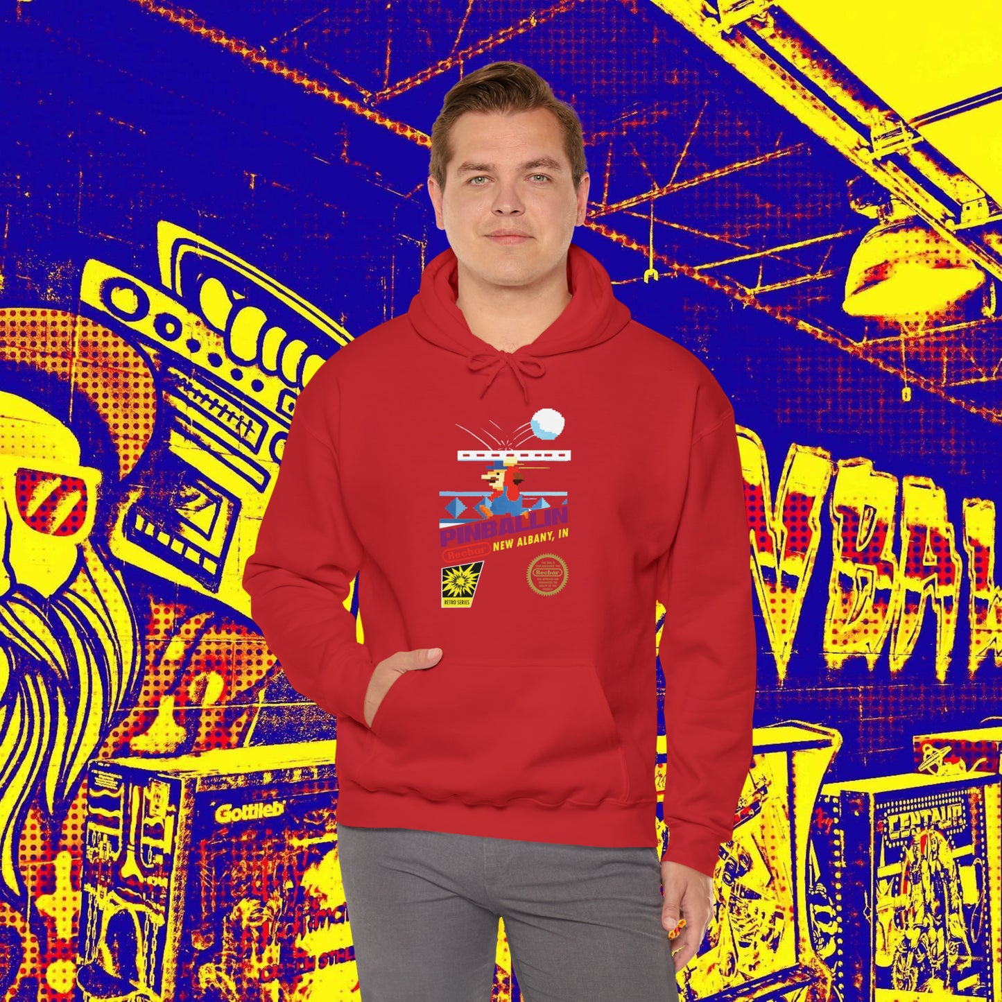 8-Bit Recbar Pinballin' New Albany Hoodie