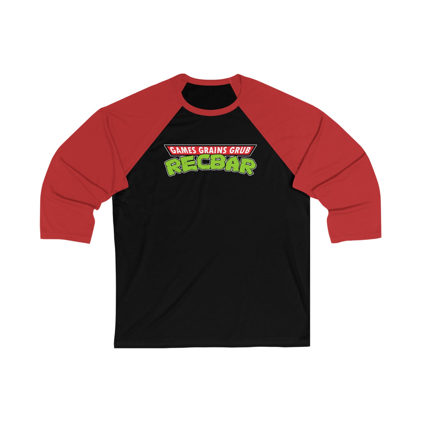 Recbar in a Halfshell Unisex 3\4 Sleeve Baseball Tee