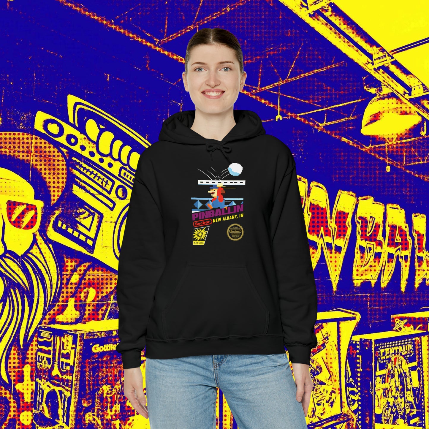 8-Bit Recbar Pinballin' New Albany Hoodie