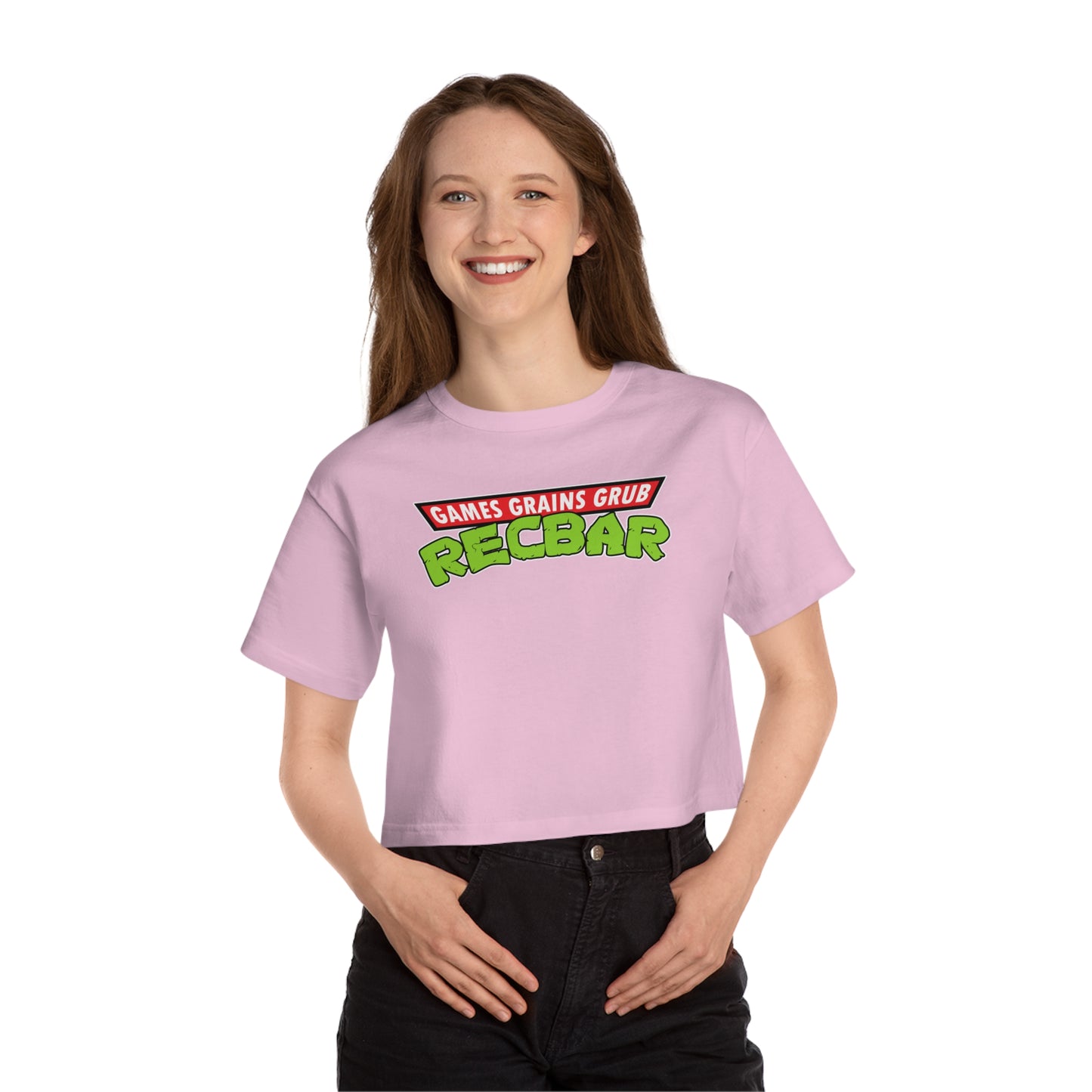 Recbar in a Halfshell Champion Women's Heritage Cropped T-Shirt