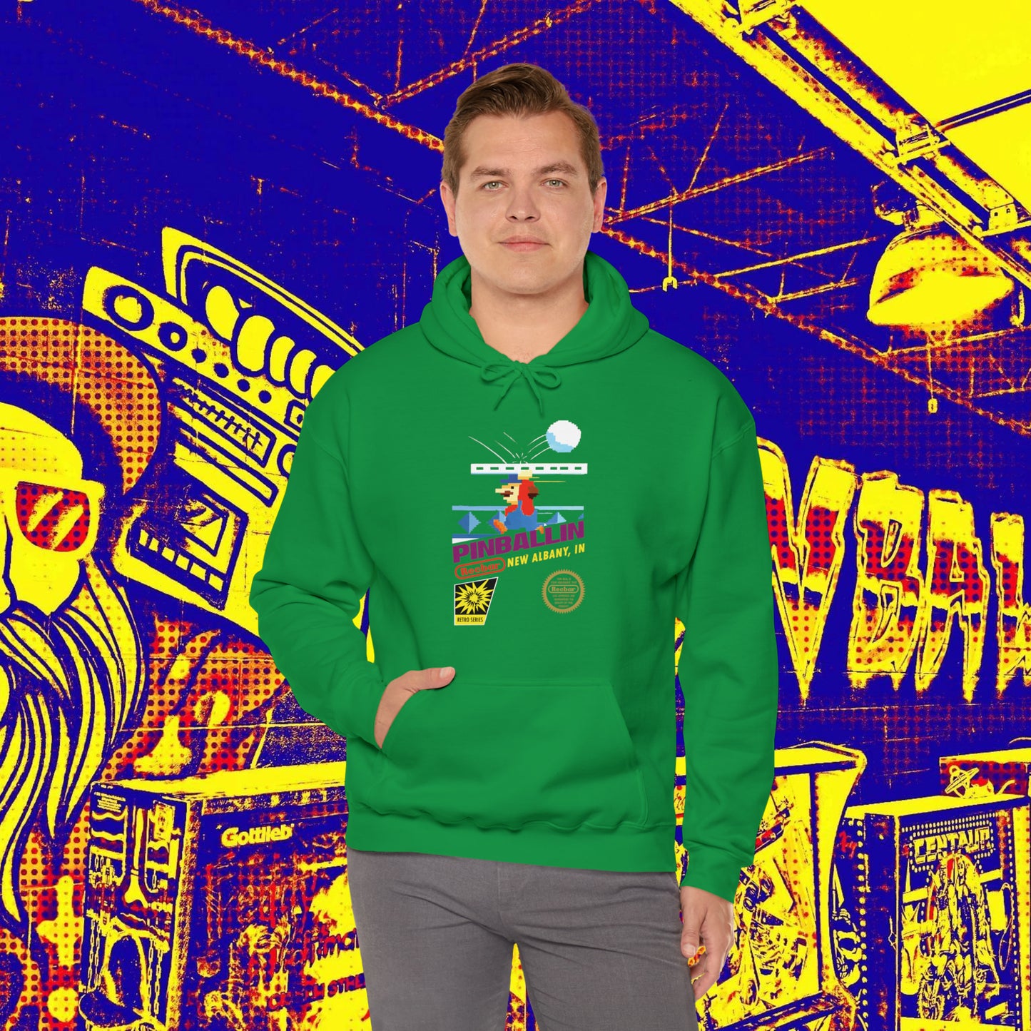 8-Bit Recbar Pinballin' New Albany Hoodie