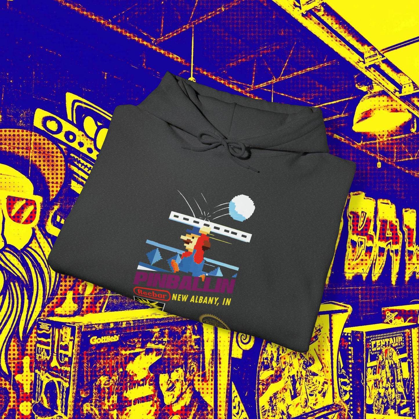 8-Bit Recbar Pinballin' New Albany Hoodie