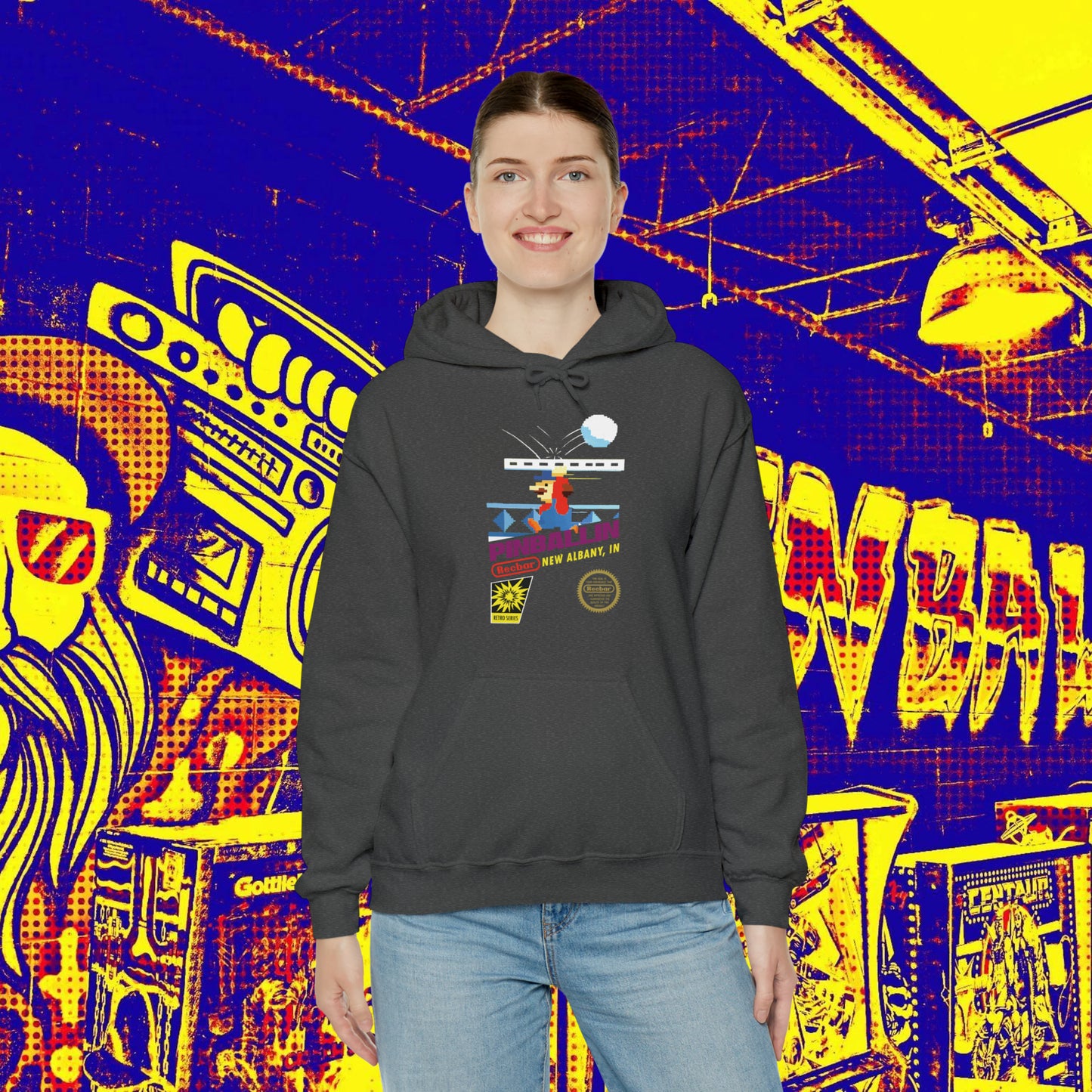 8-Bit Recbar Pinballin' New Albany Hoodie