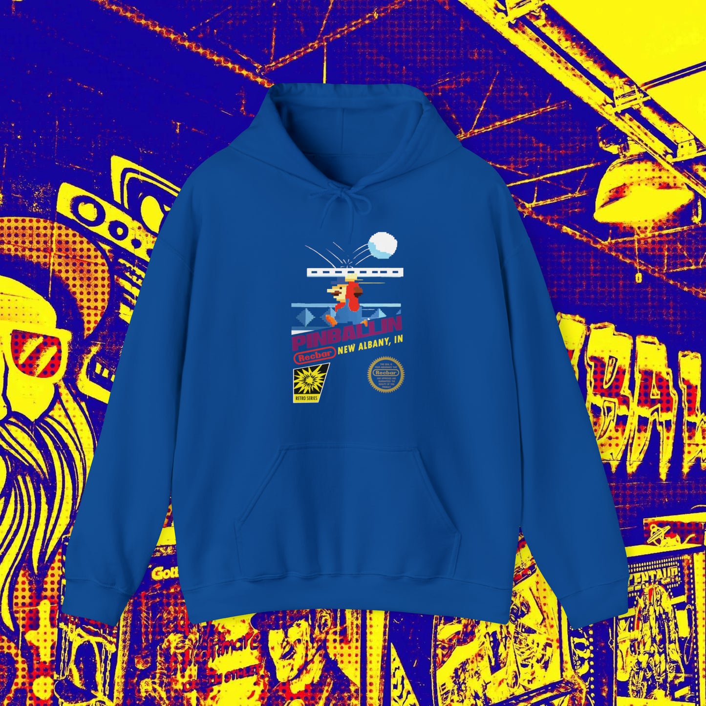 8-Bit Recbar Pinballin' New Albany Hoodie