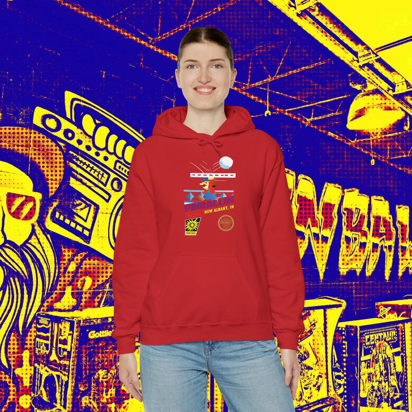 8-Bit Recbar Pinballin' New Albany Hoodie