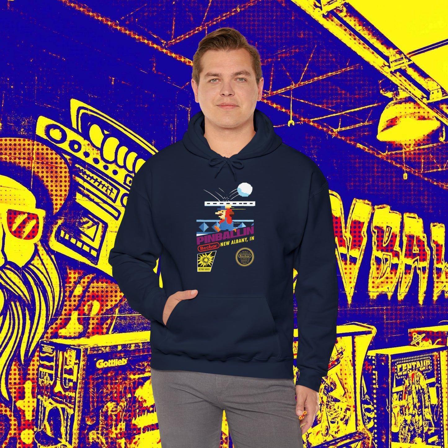 8-Bit Recbar Pinballin' New Albany Hoodie