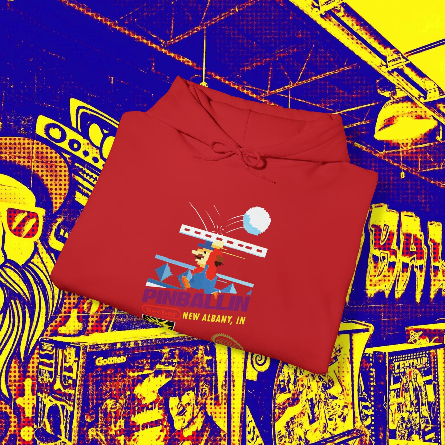 8-Bit Recbar Pinballin' New Albany Hoodie