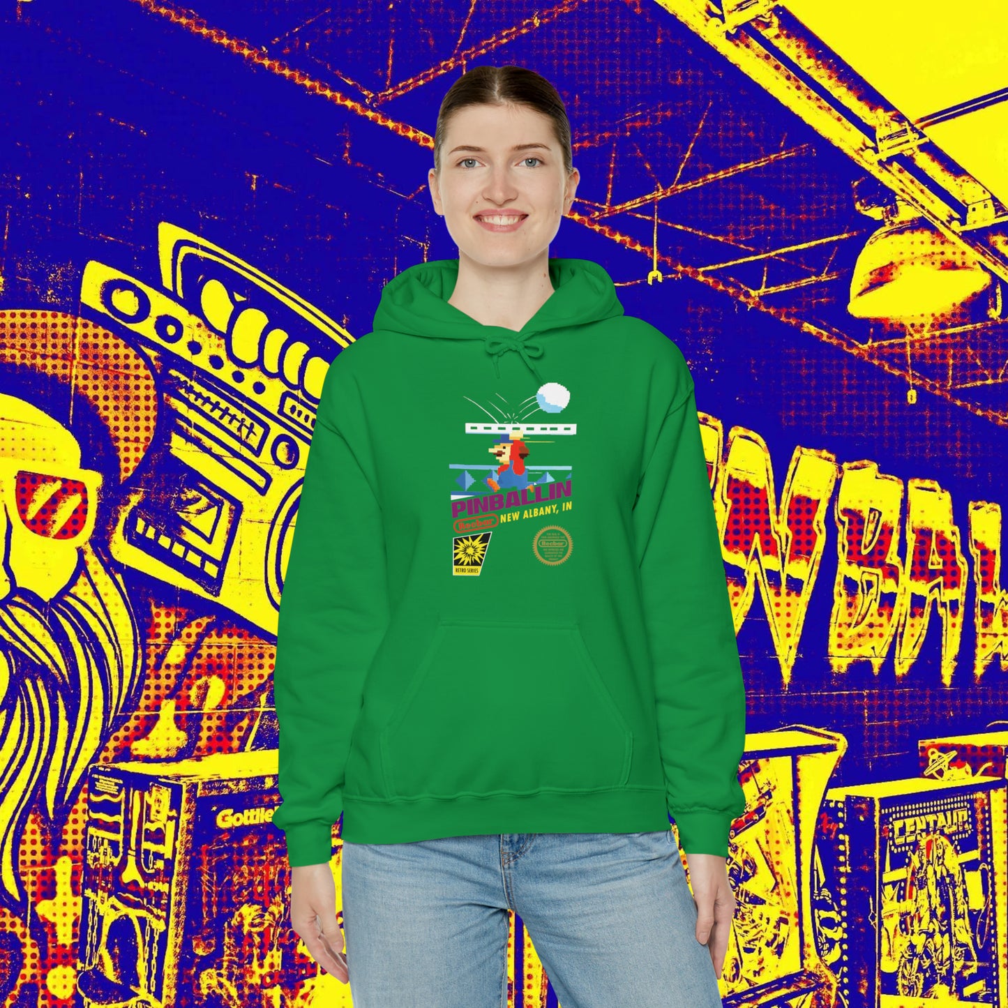 8-Bit Recbar Pinballin' New Albany Hoodie