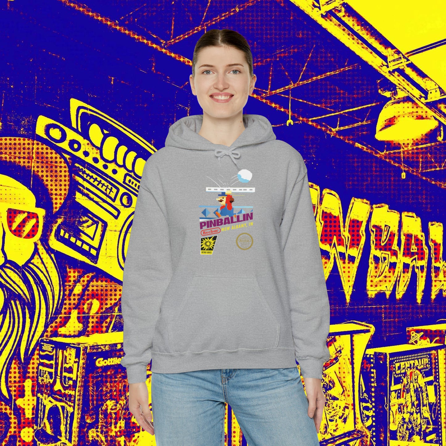 8-Bit Recbar Pinballin' New Albany Hoodie