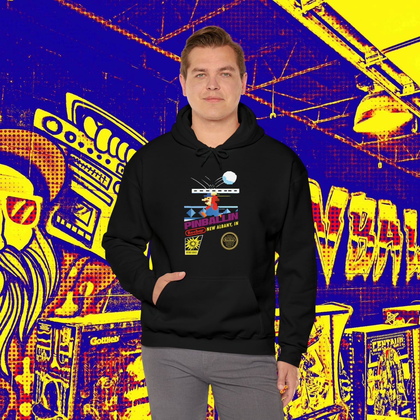 8-Bit Recbar Pinballin' New Albany Hoodie