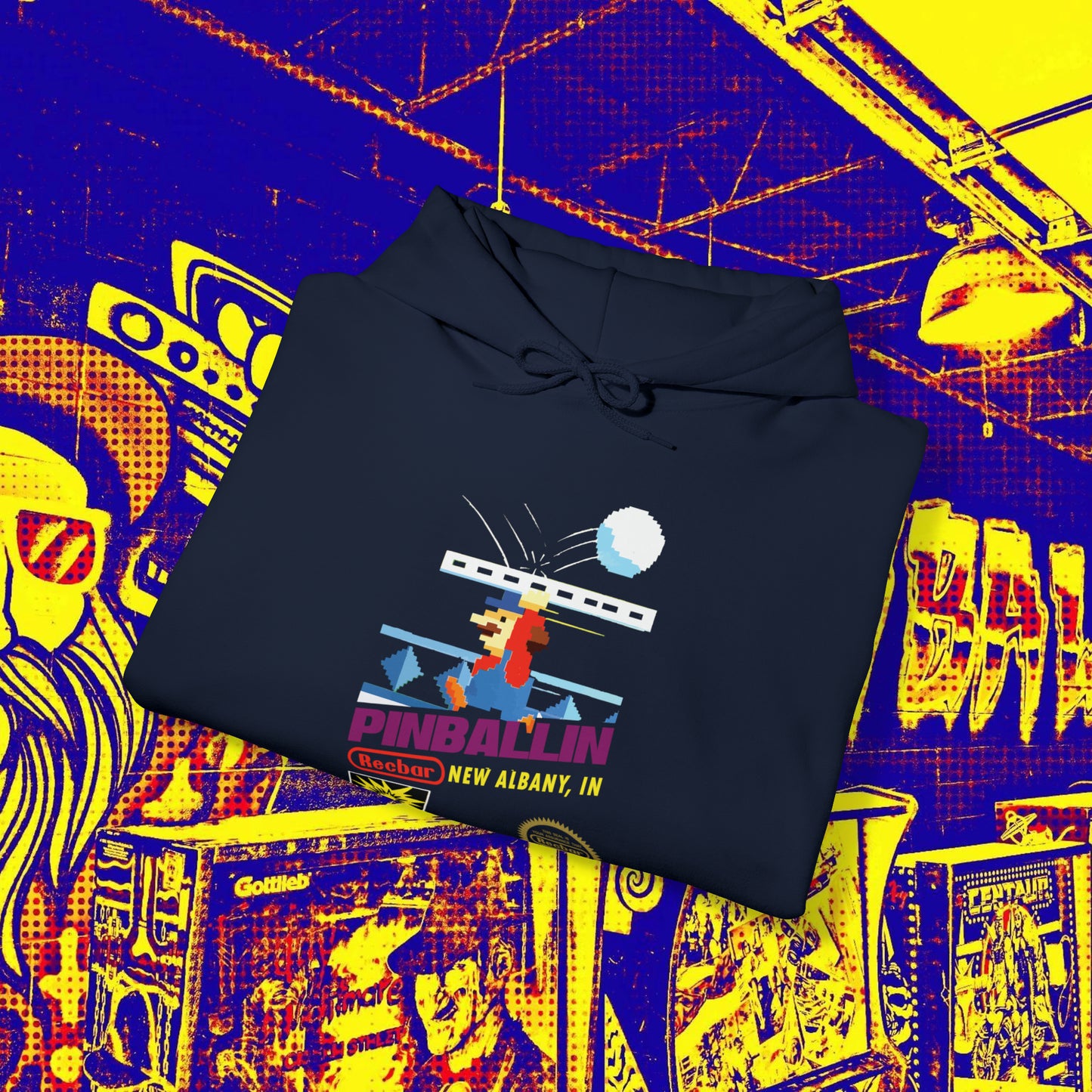 8-Bit Recbar Pinballin' New Albany Hoodie