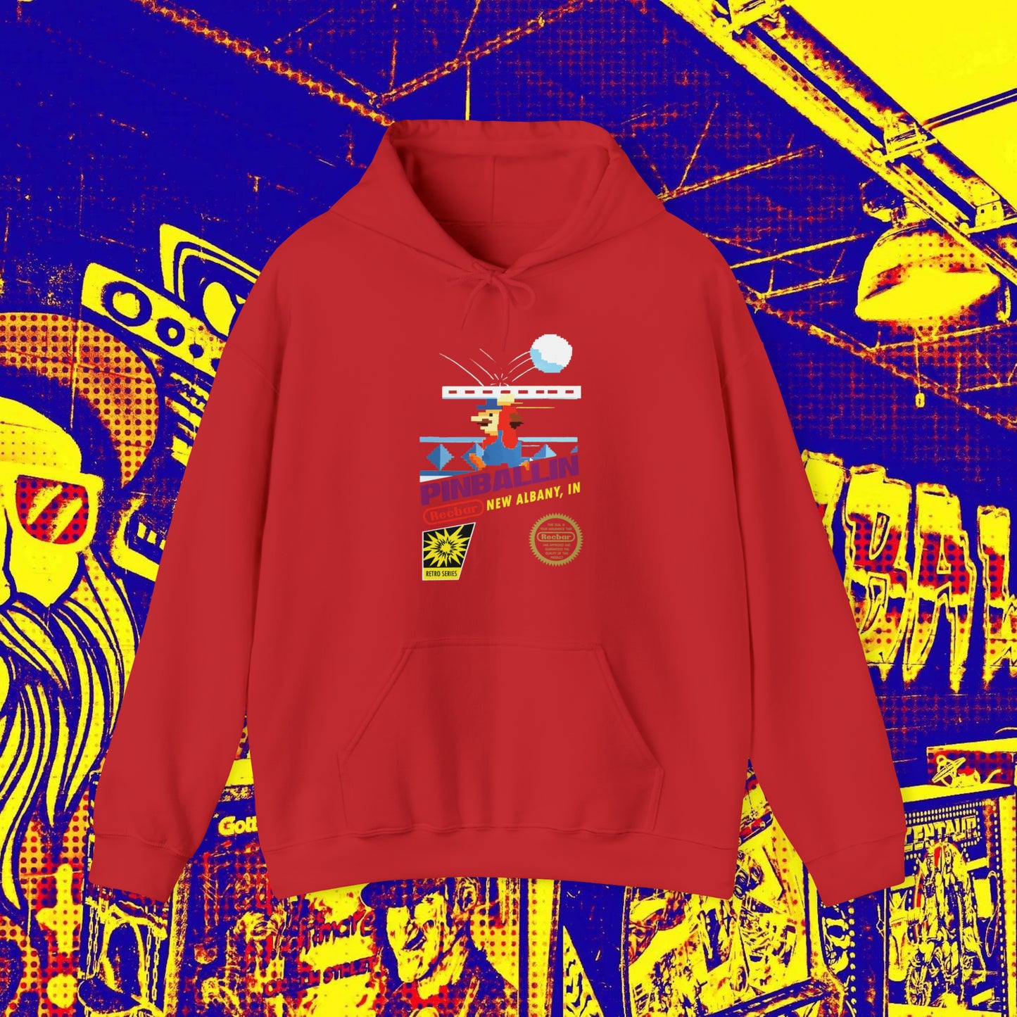 8-Bit Recbar Pinballin' New Albany Hoodie