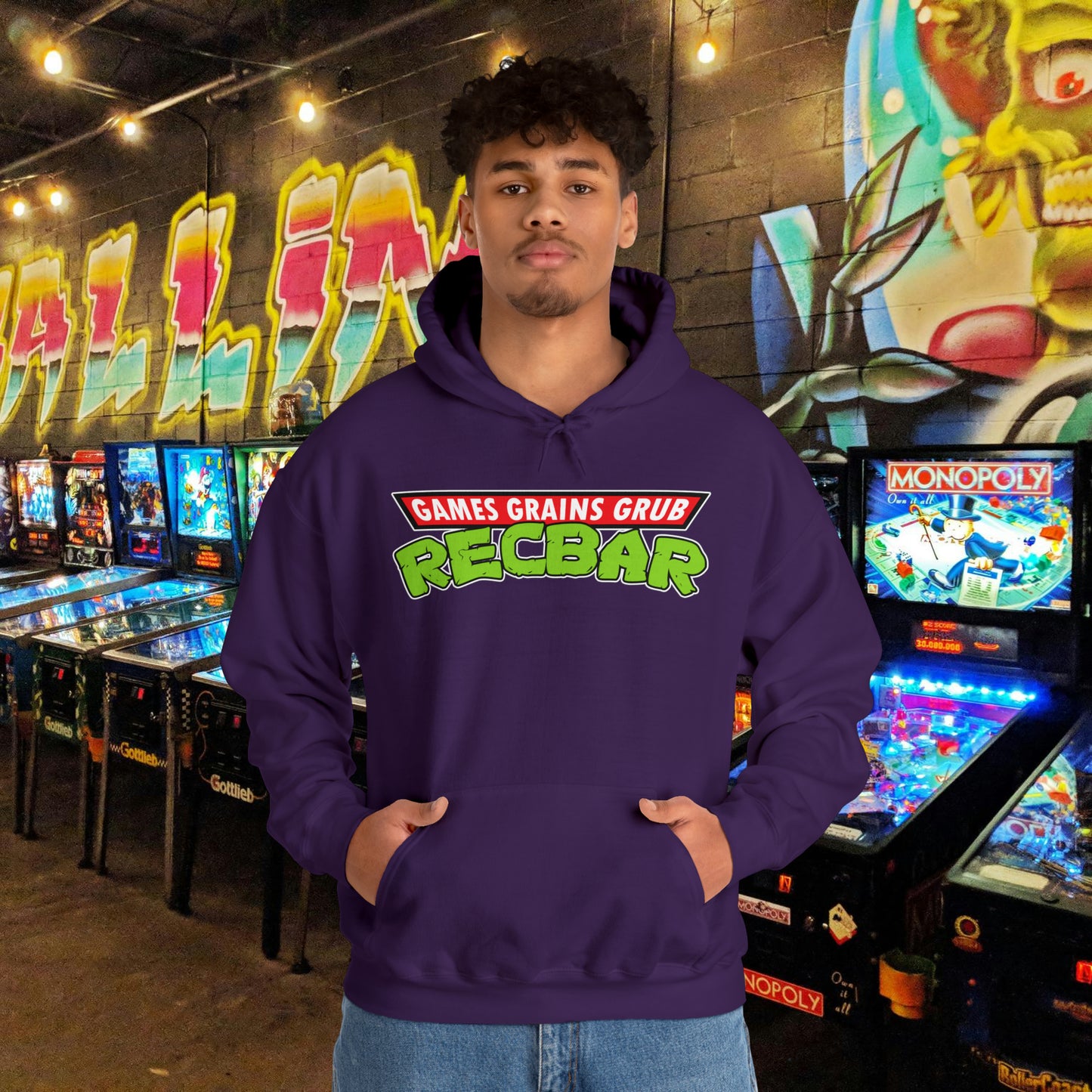 Recbar in a Halfshell Hooded Sweatshirt