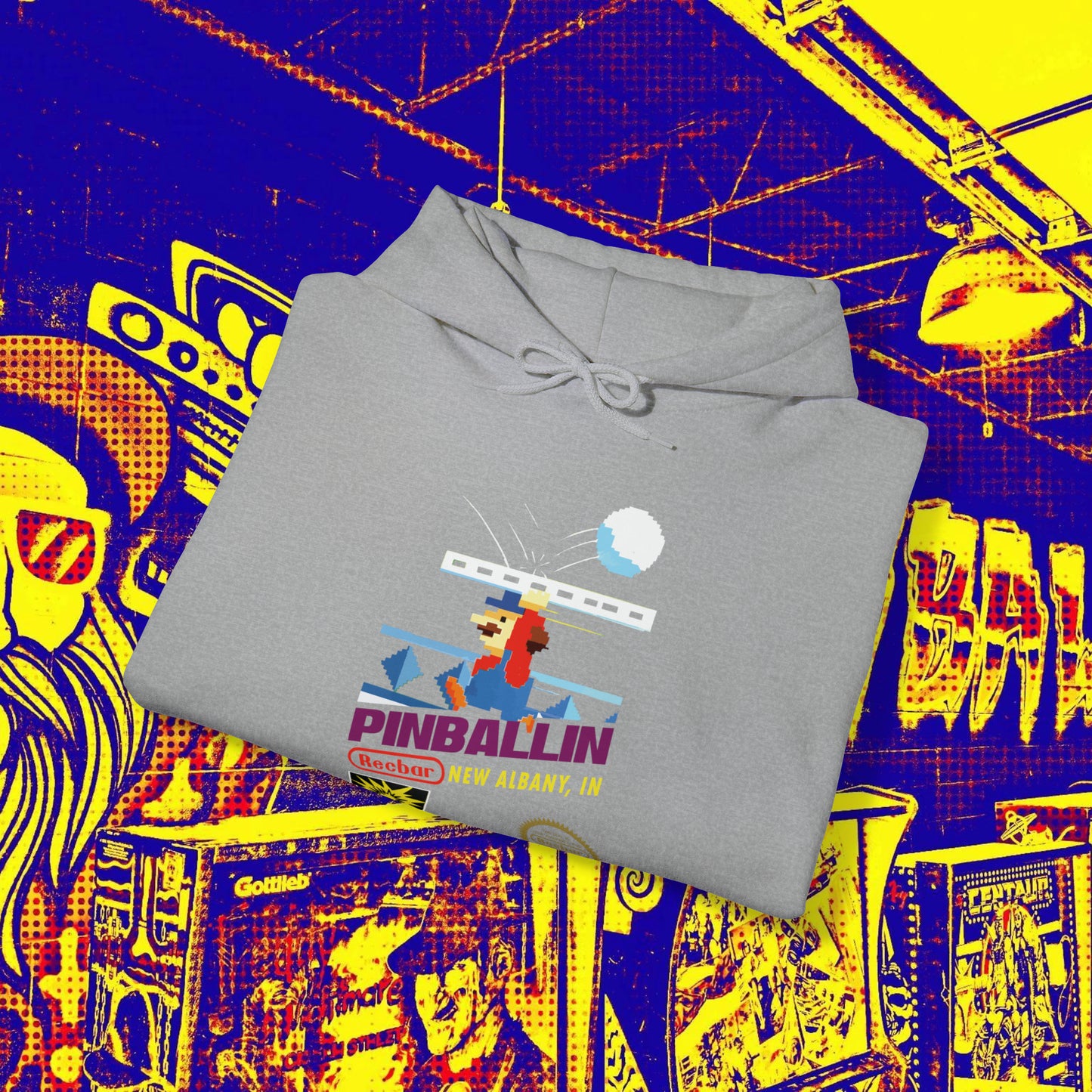8-Bit Recbar Pinballin' New Albany Hoodie