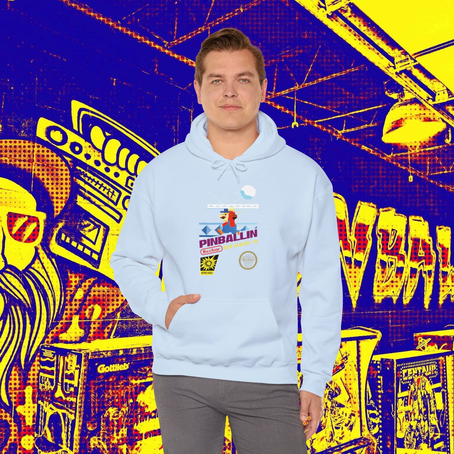 8-Bit Recbar Pinballin' New Albany Hoodie