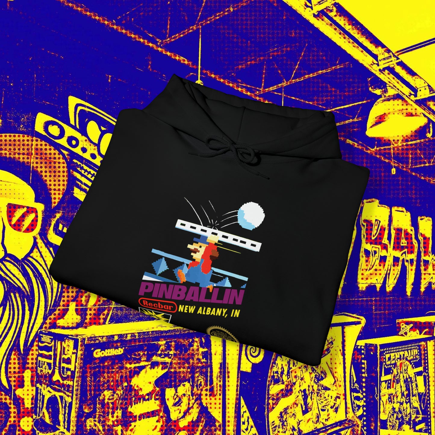 8-Bit Recbar Pinballin' New Albany Hoodie
