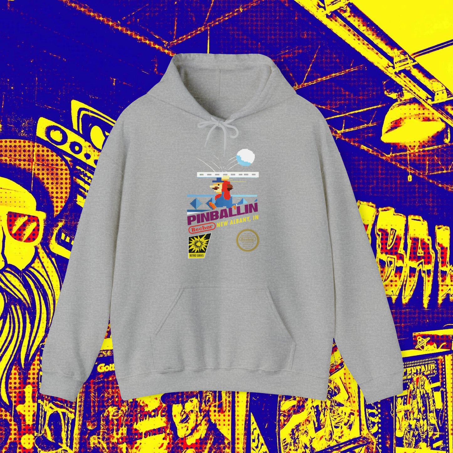 8-Bit Recbar Pinballin' New Albany Hoodie