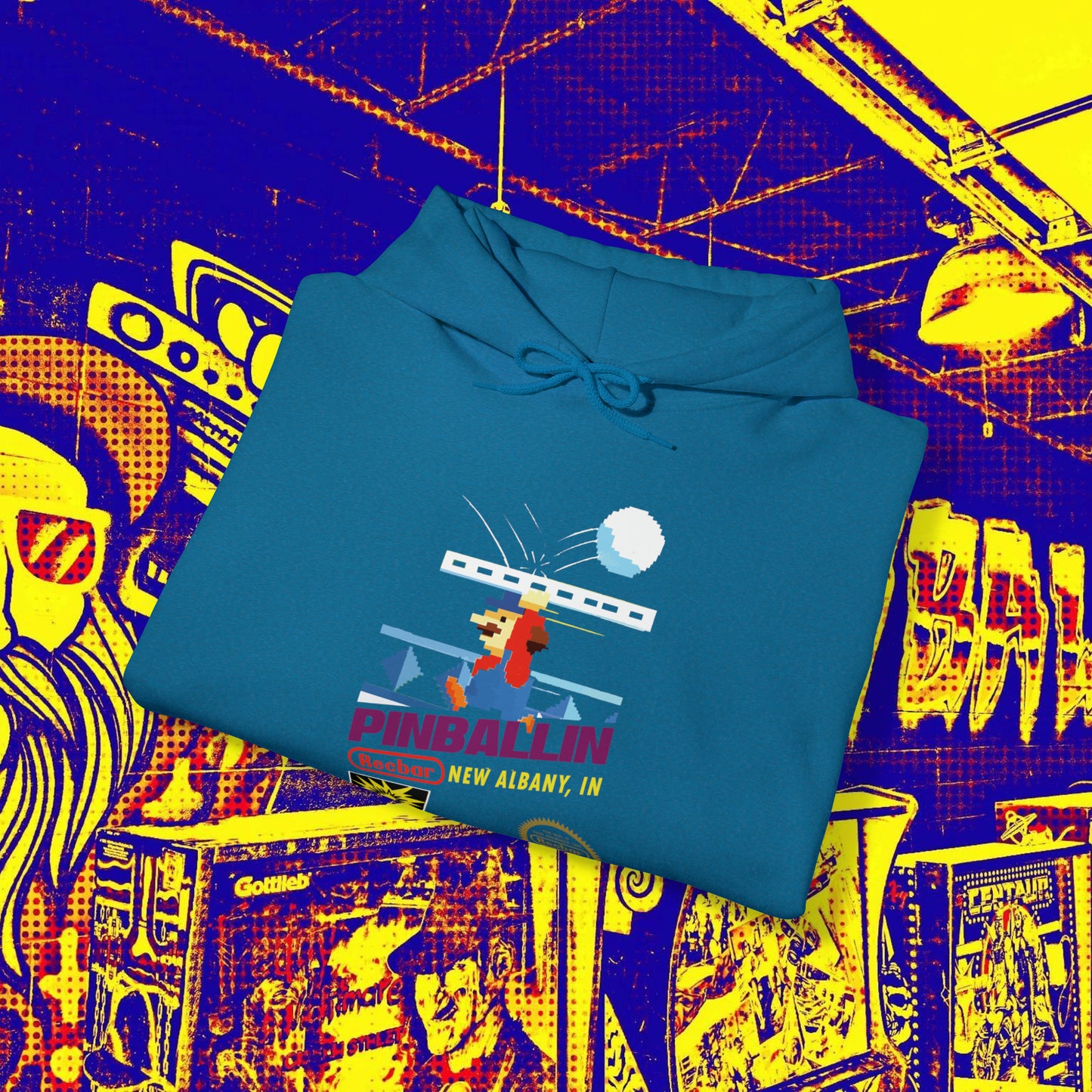 8-Bit Recbar Pinballin' New Albany Hoodie