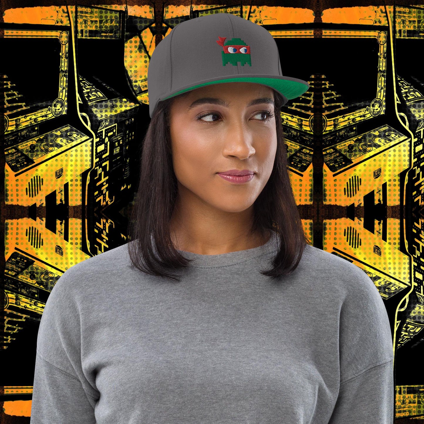 Ninja Ghost Embroidered Snapback Hat
