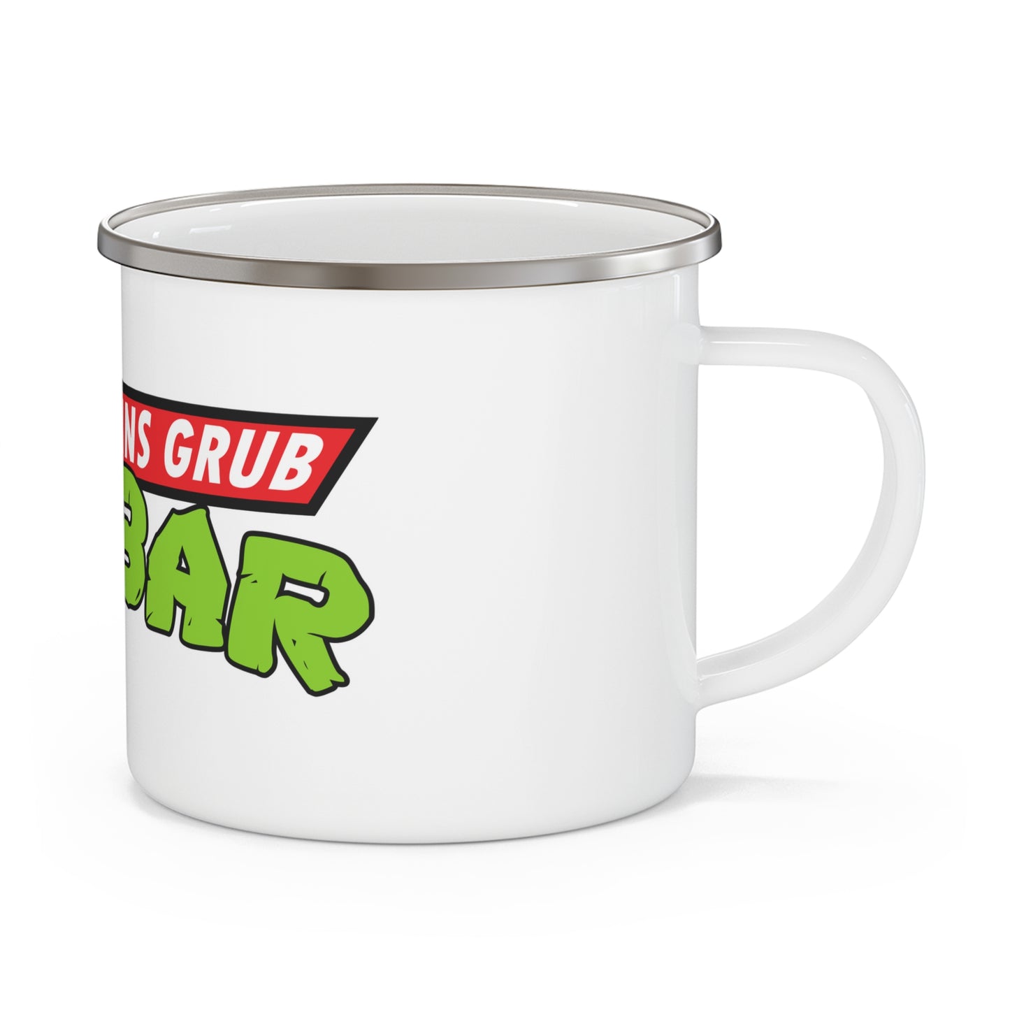 Recbar in a Halfshell 12oz Enamel Camping Mug