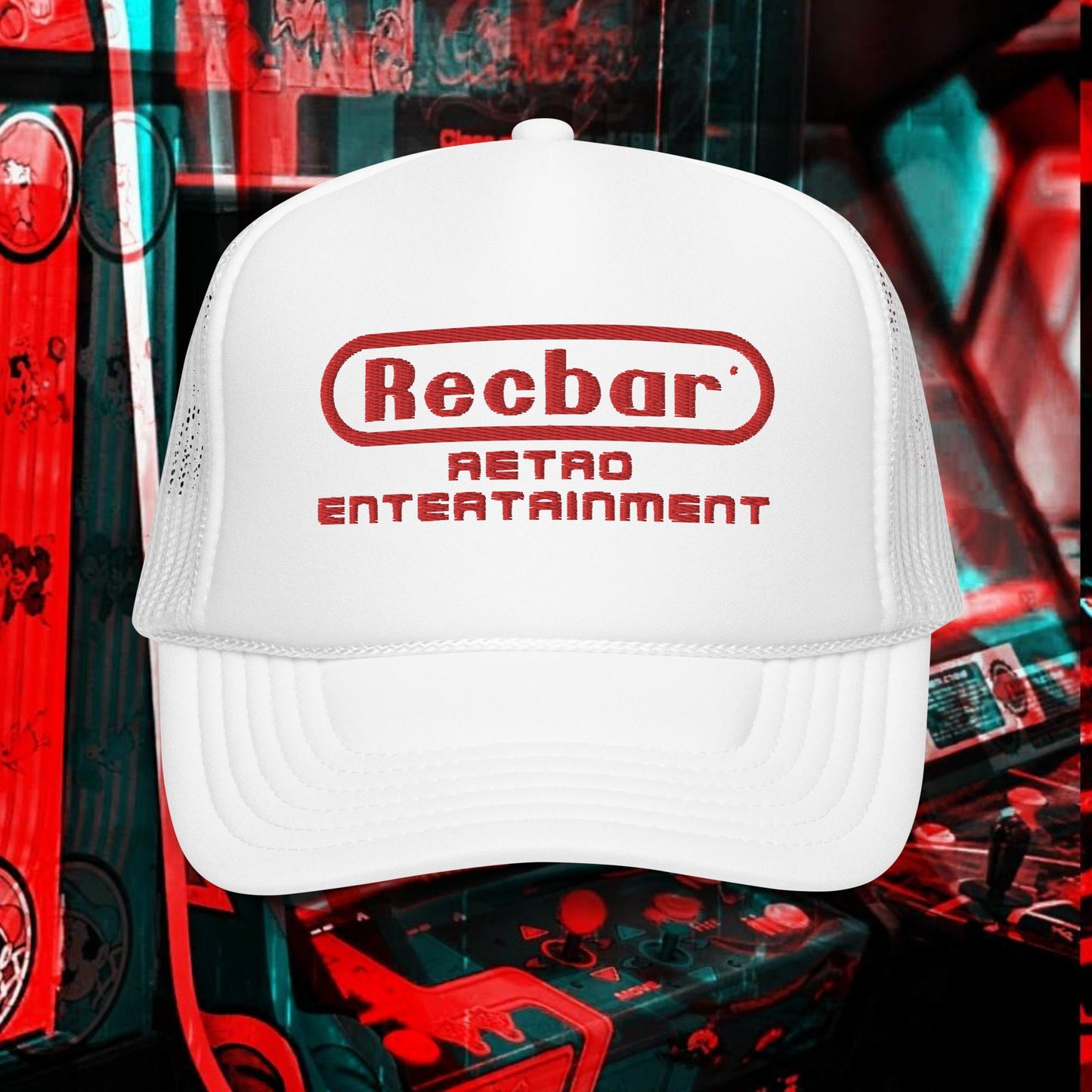 Retro Entertainment Embroidered Foam Trucker